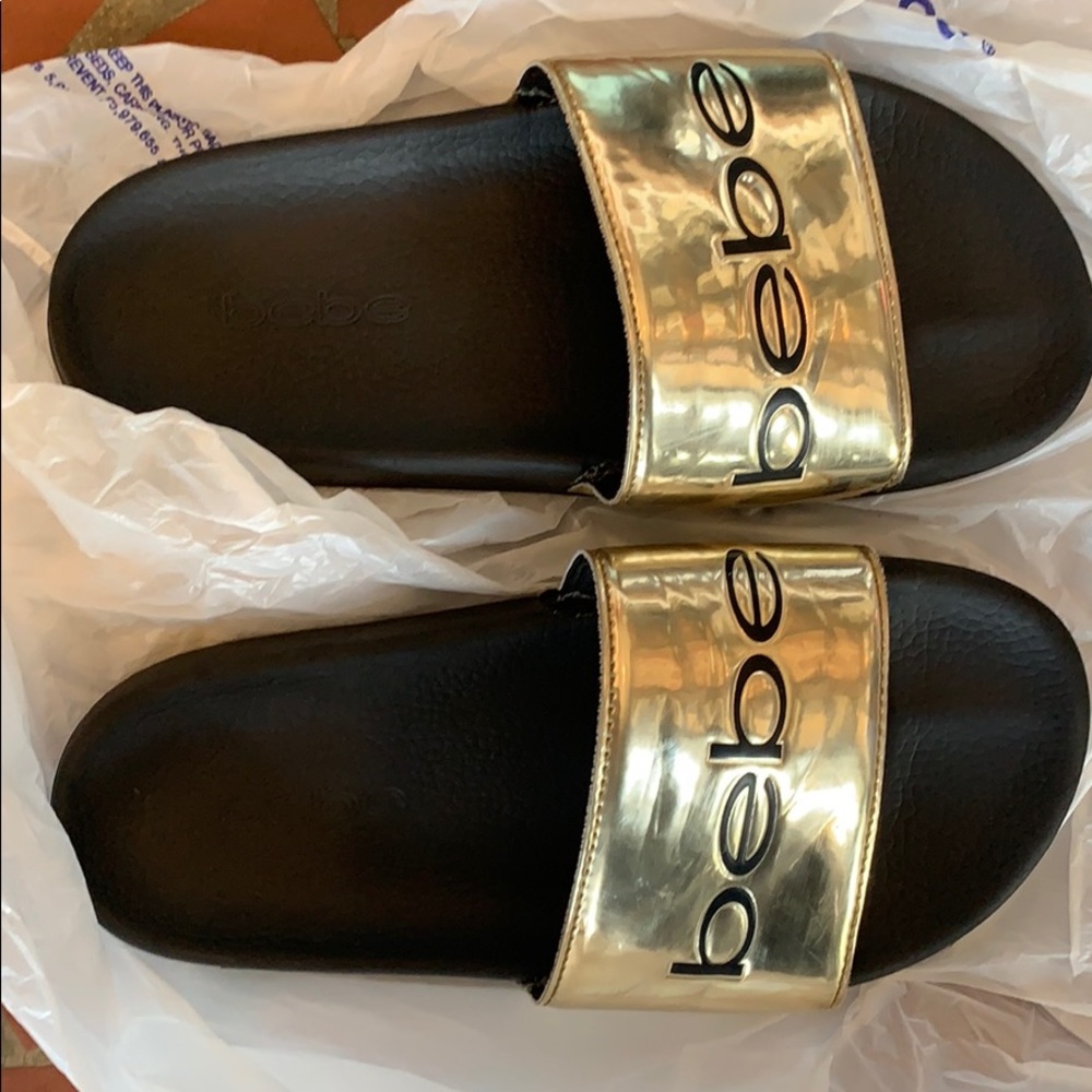 BEBE Gold Slides